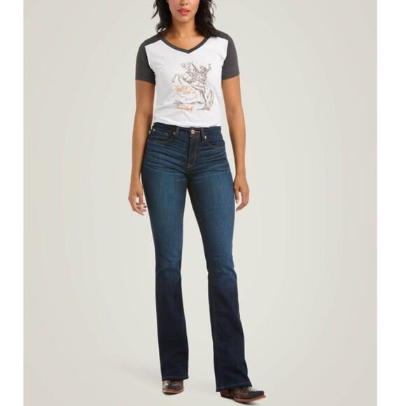 Ariat Women's Blue High Rise Ballary Boot Cut Jeans Size 27R - Picture 10 of 11